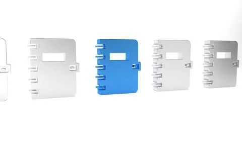 Blue Notebook icon isolated on white background. Spiral notepad icon. Schoo.. Stock Illustration