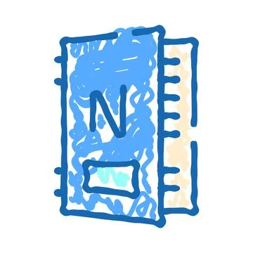 Blue notebook icon symbolizing education and organization Illustrazione stock