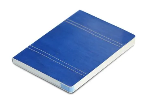 Blue notebook isolated on white background Foto stock