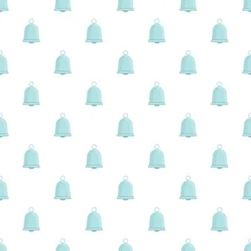 Blue notification bell cartoon seamless pattern background Stockillustratie