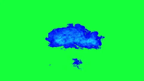 Blue nuclear explosion on Green Screen Stock Footage 322067233