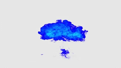 Blue nuclear explosion on transparent background Stock Footage 321631686