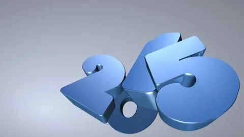 Blue number 2015 in 3d on gray background Stock Illustration