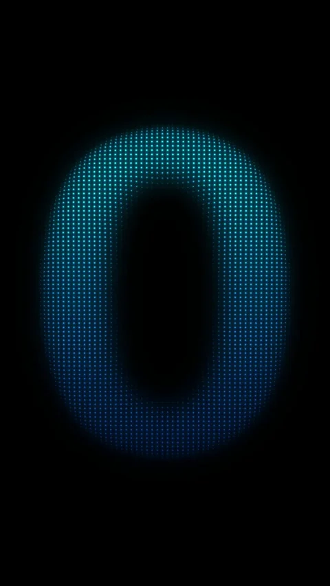 Blue Number Zero Scanner Effect Animation on Dark Background Stock Footage 332947098