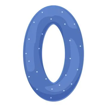 Blue number zero with white dots illustrating numerical concepts Stock Illustration