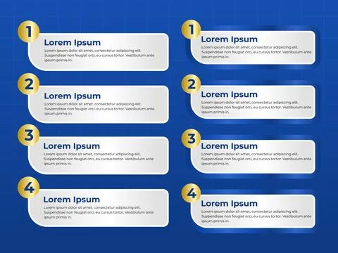 Blue Numbered Infographic Template for Presentation Stock Illustration