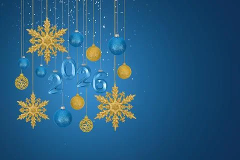 Blue numbers 2026 New Year Stock Photos