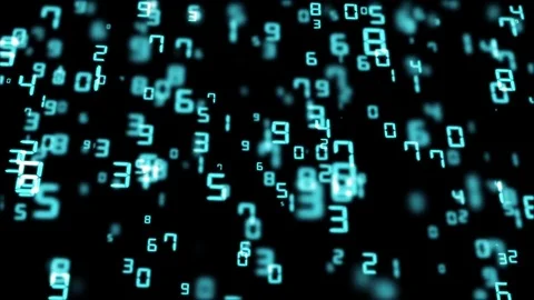 Blue numbers fly in a certain direction. cinematic background. seamless loop. Stock Footage 82227303