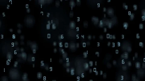 Blue numbers fly in space. depth of field. Business background.seamless loop. Stock Footage 81403326