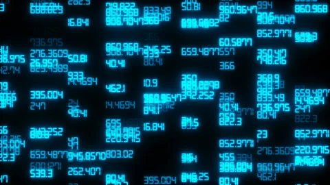 Blue numbers go up and down. Seamless loop. Stock Footage 101385632