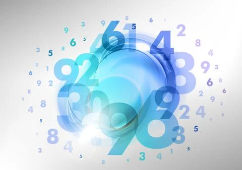 Blue numbers Illustrazione stock