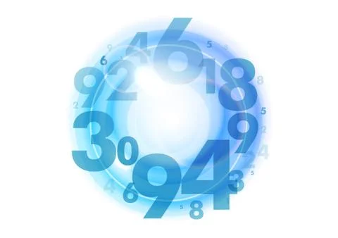 Blue numbers Stock Illustration