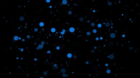 Blue numbers Math or technology video animated background Vidéo 345643301