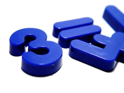 Blue numbers Stock Photos