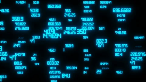 Blue numbers resize. Seamless loop. Stock Footage 101385886