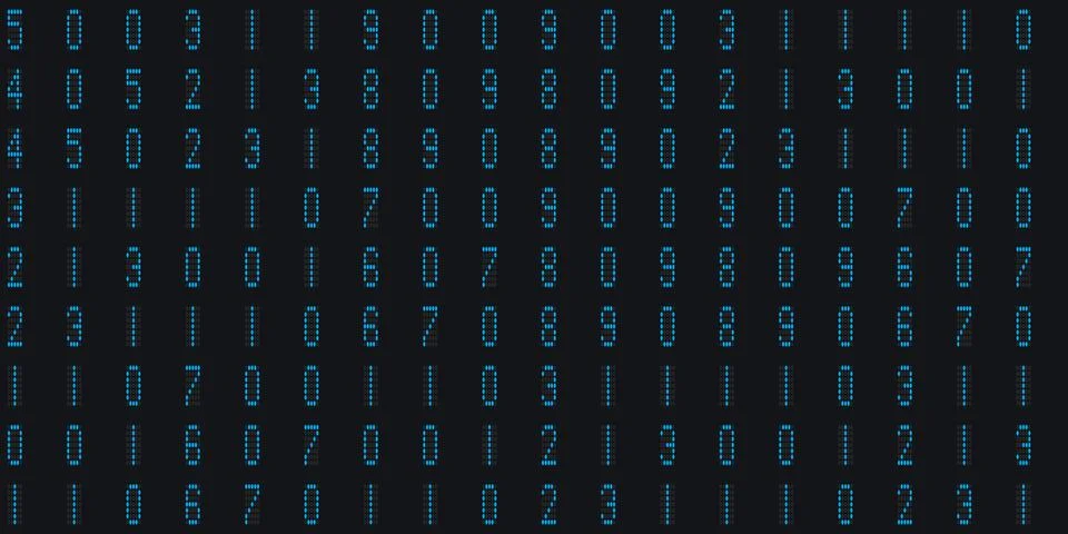 Blue numeral tech design backdrop. Abstract display digit pattern. Electron.. 스톡 일러스트