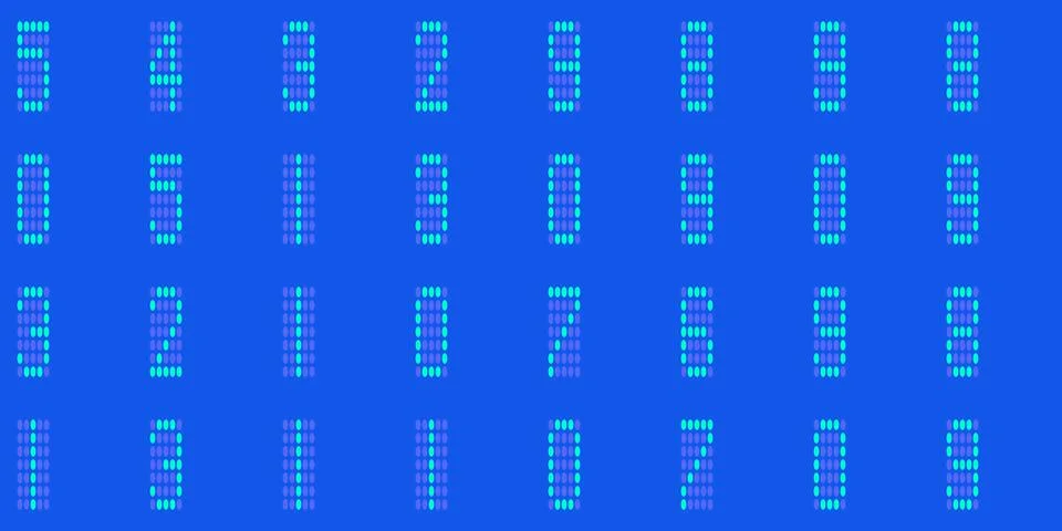 Blue numeral tech design backdrop. Abstract display digit pattern. Electron.. Stockillustratie
