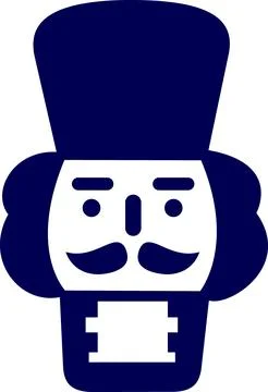 Blue Nutcracker Soldier Face Icon Stock Illustration