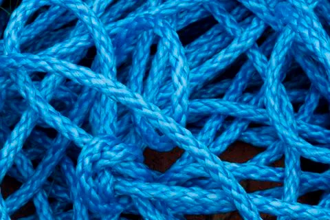 Blue nylon rope Stock Photos