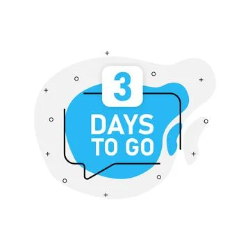 Blue object of number of days left to go. Set of vector emblem. Stock Illustration