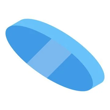 Blue oblong pill floating in isometric view Ilustración de archivo