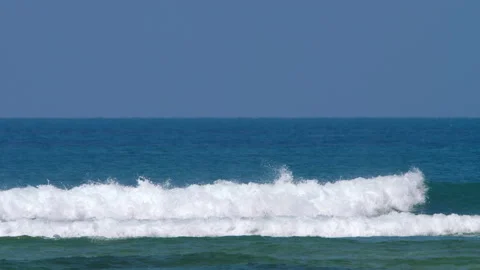 Blue ocean and foamy waves Stock Footage 169096685