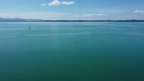 Blue ocean Drone Pan Right To Left Stock Footage 185492780