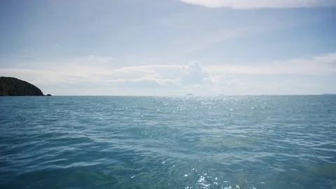 Blue ocean with gentle waves seen from a boat 스톡 동영상 79476777