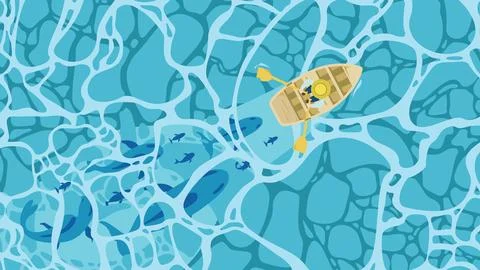 Blue Ocean illustration EPS Vector Illustrazione stock