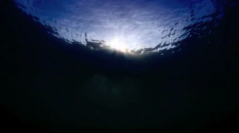 Blue ocean light rays underwater scene | Stock Video | Pond5