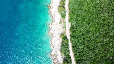 Blue Ocean Rocky Beach 2 Stock Footage 142241355
