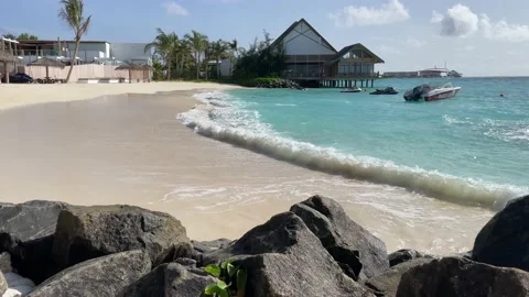 Blue Ocean Sand Beach 30fps H264 4k Stock Footage 208686144