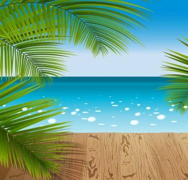 Blue ocean seascape Stock Illustration