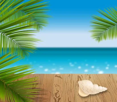 Blue ocean seascape Illustrazione stock