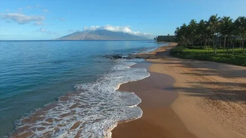 Blue ocean seashore flight Stock Footage 86338460