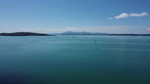 Blue Ocean Sunshine Drone Fly 4K Stock Footage 185494998