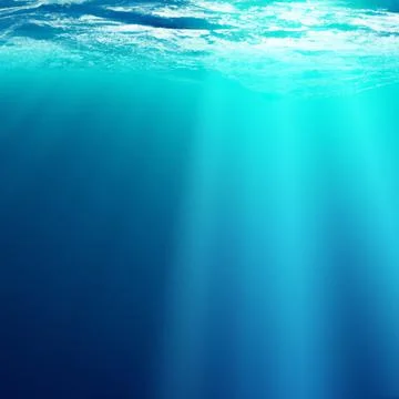 Blue ocean surface seen from underwater Illustrazione stock
