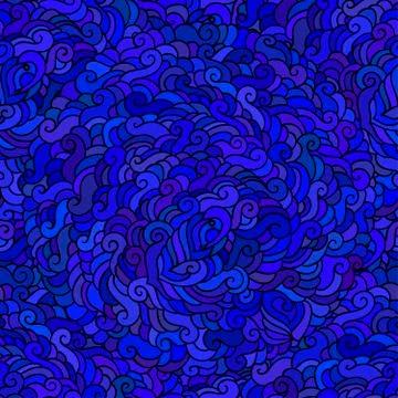 Blue ocean water swirls seamless background Stock Illustration