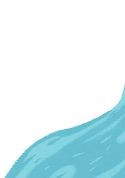 Blue Ocean Water Wave Vector Illustration Isolated on White Background Stock Illustration