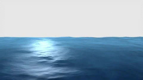 Blue Ocean Water Waves Loop – Alpha Channel Transparent Background Video stock 331299362