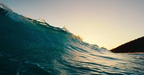Blue Ocean Wave Breaking Stock Footage 65027199