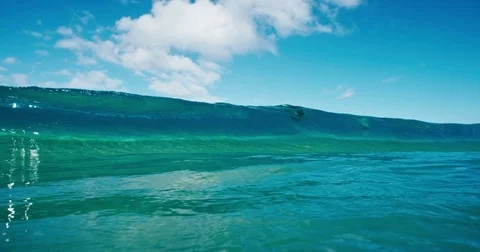 Blue Ocean Wave Breaking Stock Footage 75948359