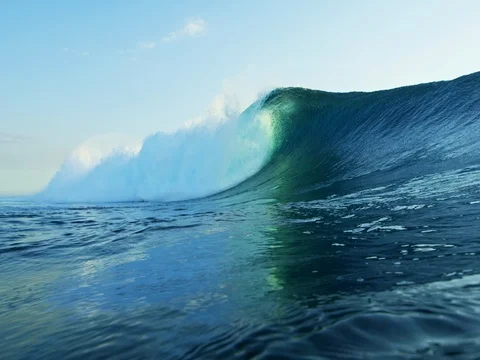 Blue Ocean Wave Stock Footage 71327606