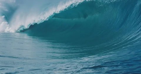 Blue Ocean Wave Stock Footage 129473638