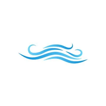 Blue ocean wave icon object isolated vector on white background design illust Stock Illustration