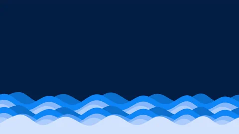 Blue Ocean Wave Illustration on Solid Background Video stock 155429479