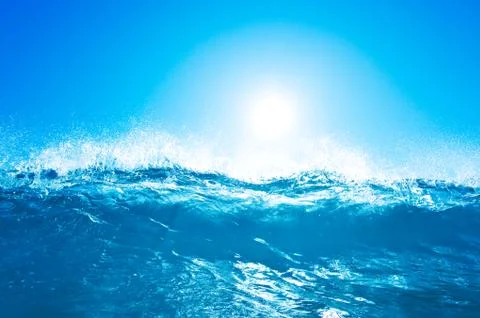 Blue ocean wave Stock Photos