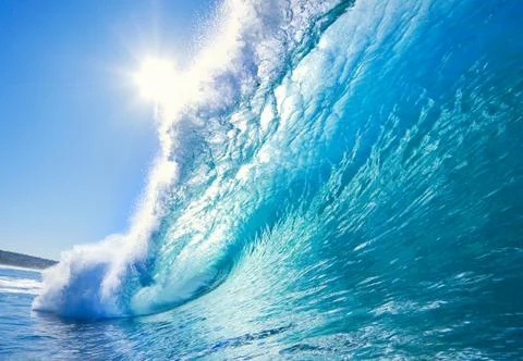 Blue ocean wave Stock Photos
