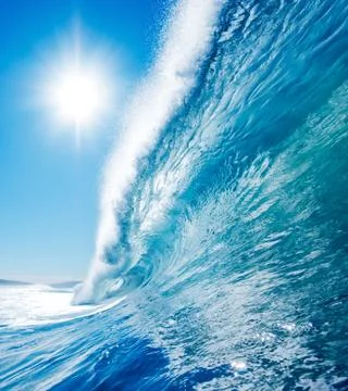 Blue ocean wave Stock Photos