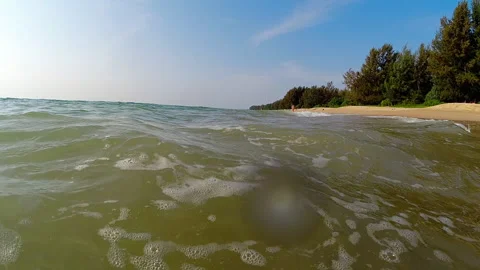 Blue ocean wave on sandy beach Stock Footage 237426166